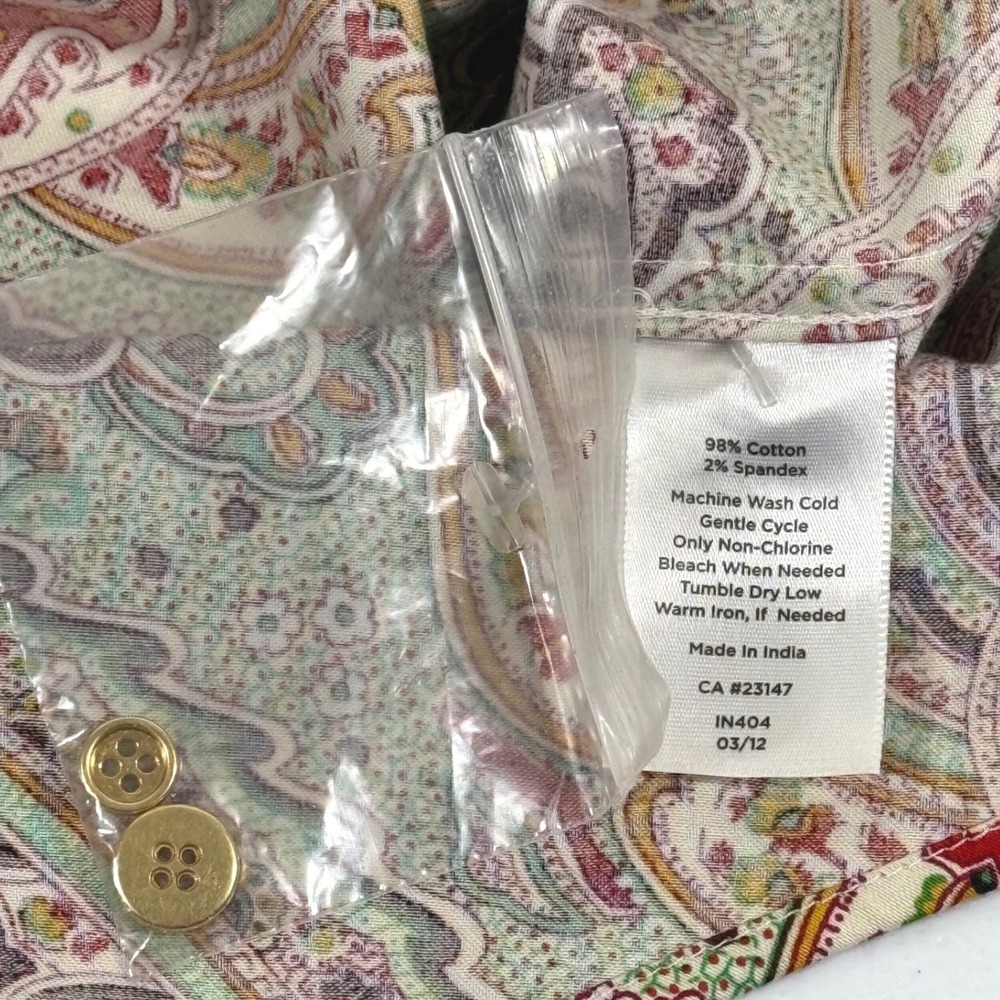 NWOT Talbots 18W Paisley Shirt Green Red Maximalist Boho Grandmillennial Plus - Picture 5 of 10